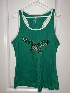 NFL Team Apparel Philadelphia Eagles Green Racerback Tank Top XL